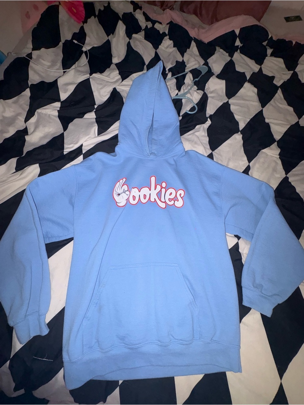 Gildan Light Blue 'Cookies' Graphic Hoodie